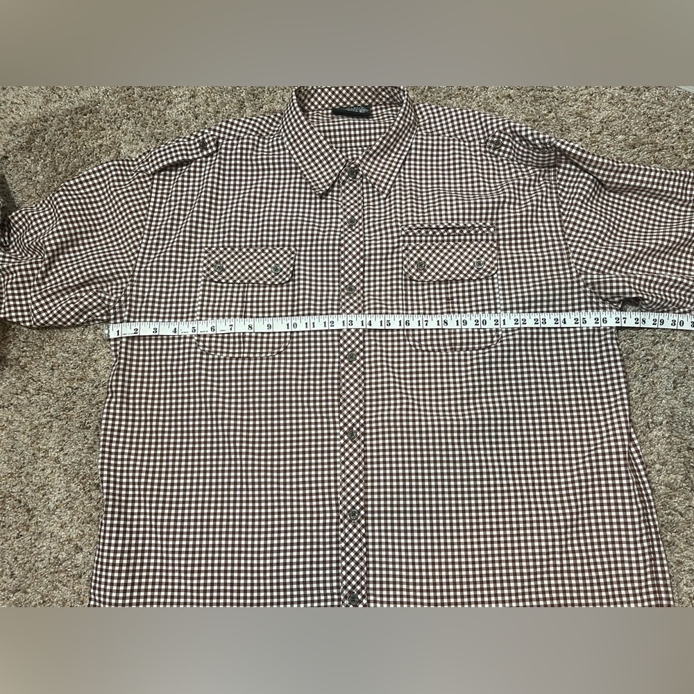 Blue Ink New York Mens Long Sleeve Button Up Shirt 3XL Red White Plaid - Picture 5 of 11